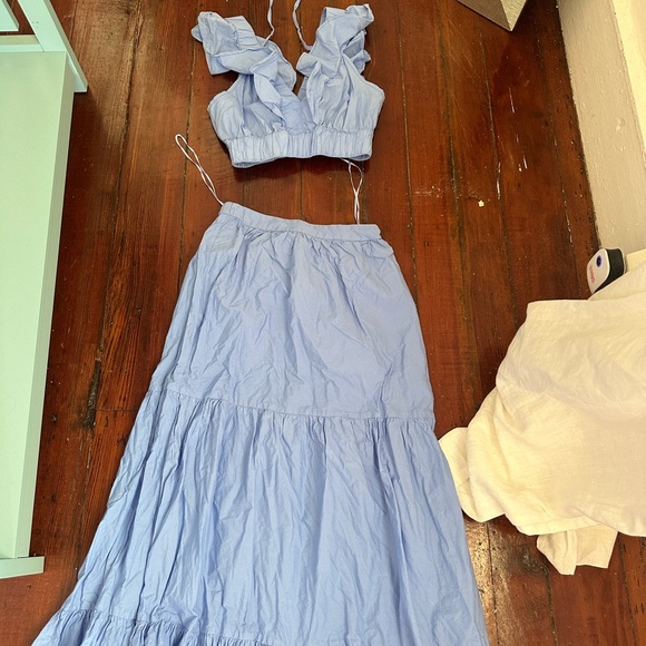 BLUE MATCHING RUFFLE SET SIZE M - Picture 6 of 6